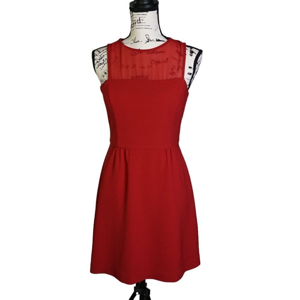 Banana Republic Red Sleeveless Flair Dress, Size 6P